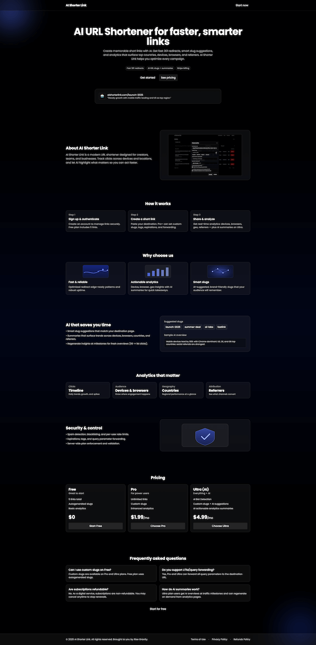 AI Shorter Link — Homepage