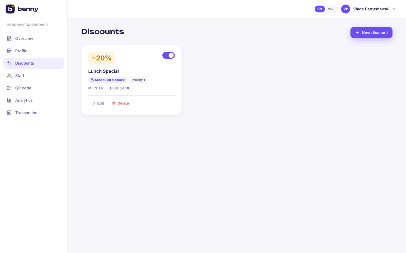 Fixed and scheduled discounts