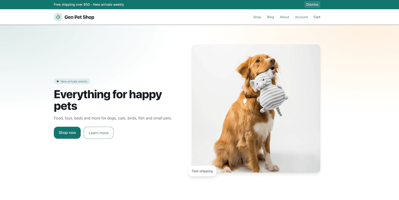 Gen Pet Shop — Full Ecommerce + Admin
